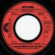 7inch Vinyl Single - Roter Mund - Sarah (Wie Würdest Du Die Liebe Seh'n)