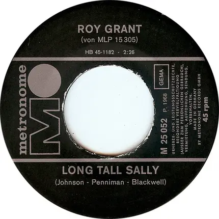 Roy Grant - Long Tall Sally / Runaway