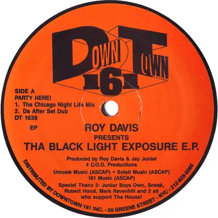 Roy Davis - Tha Black Light Exposure E.P.