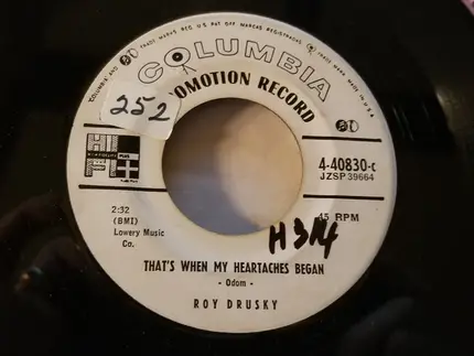 Roy Drusky - That's When My Heartaches Began / God Planned It That Way