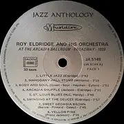 LP - Roy Eldridge And His Orchestra - At The Arcadia Ballroom Broadway, New York City - 1939