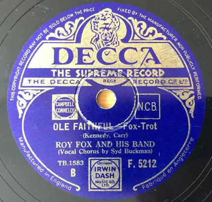 Roy Fox & His Band - I Saw Stars / Ole Faithful