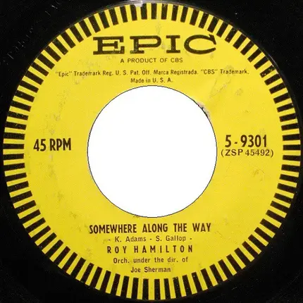 Roy Hamilton - It's Never Too Late / Somewhere Along The Way