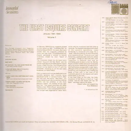 Roy Eldridge, Jack Teagyrden, Barney Bigard - The First Esquire Concert Vol. 1