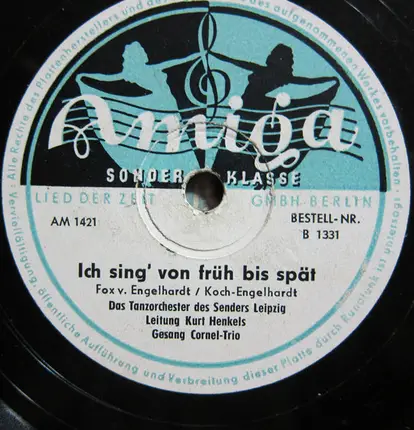 Rundfunk-Tanzorchester Leipzig , Kurt Henkels - Bei Mir Zu Haus / Ich Sing' Von Früh Bis Spät