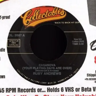 Ruby Andrews / The Brothers Of Soul - Casanova (Your Playing Days Are Over) / I Guess That Don't Make Me A Loser