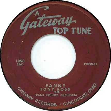 Ruby Roman , Tony Ross With Frank Fisher's Orchestra - Count Your Blessings / Fanny