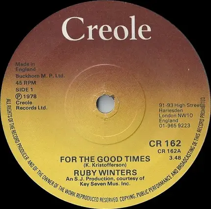 Ruby Winters - For the Good Times