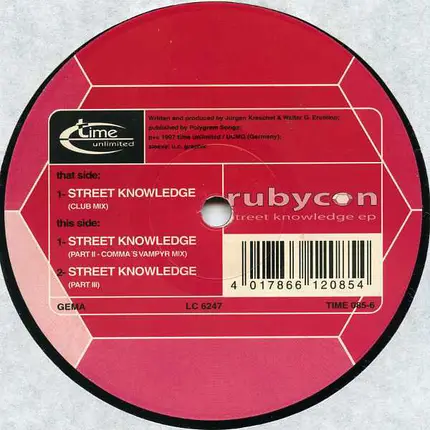 Rubycon - Street Knowledge EP