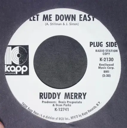 Ruddy Merry - Let Me Down Easy / Sleepwalk In The Dark