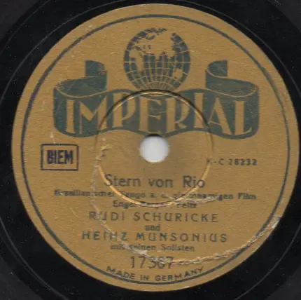 Rudi Schuricke - Stern Von Rio / Mein Herz Weint