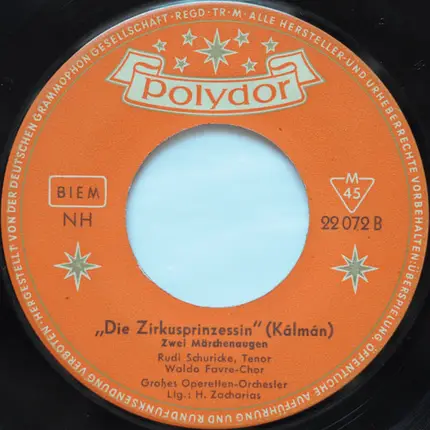 Rudi Schuricke - "Der Zarewitsch" / "Die Zirkusprinzessin"