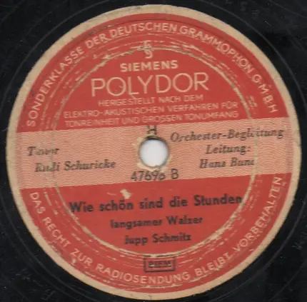 Rudi Schuricke - Glutrote Rosen / Wie Schön Sind Die Stunden