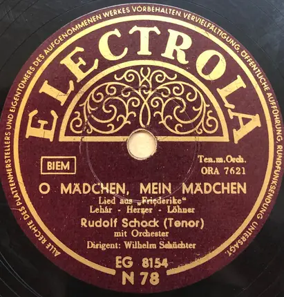 Rudolf Schock - Von Apfelblüten Einen Kranz / O, Mädchen, Mein Mädchen