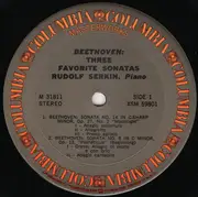 LP - Beethoven - Three Favorite Sonatas