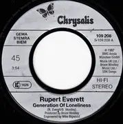 7inch Vinyl Single - Rupert Everett - Generation Of Loneliness