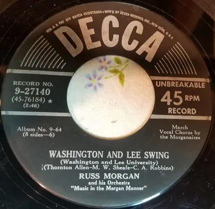 Russ Morgan And His Orchestra - Rambling Wreck From Georgia Tech / Washington And Lee Swing