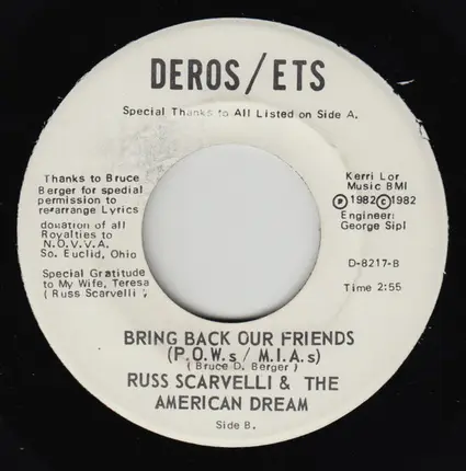 Russ Scarvelli - America Loves You / Bring Back Our Friends (P.O.W.s / M.I.A.s)