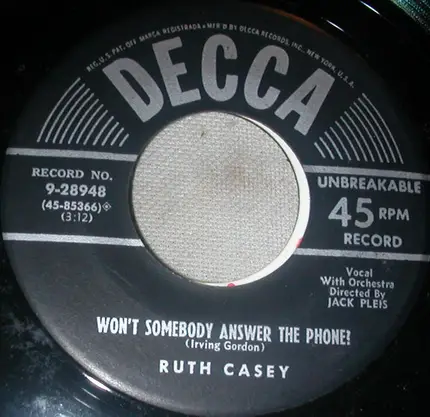 Ruth Casey - Hold Me / Won't Somebody Answer The Phone