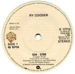 Ry Cooder - 634 - 5789