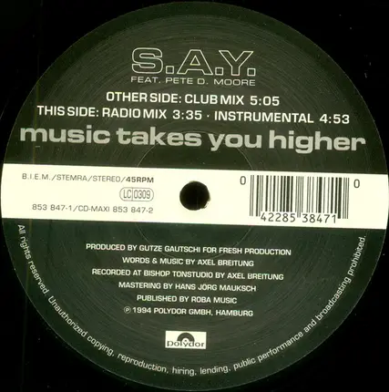 S.A.Y. - Music Takes You Higher