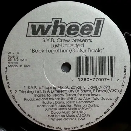 S.Y.B. Crew Presents Lust Unlimited Featuring Elan - Back Together (Feels Good)