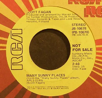 Scott Fagan - Many Sunny Places / Surrender To The Sun