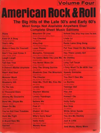 Scores for 50's & 60's Pop Songs - American Rock & Roll: Volume Four