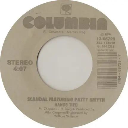 Scandal Featuring Patty Smyth - The Warrior / Hands Tied