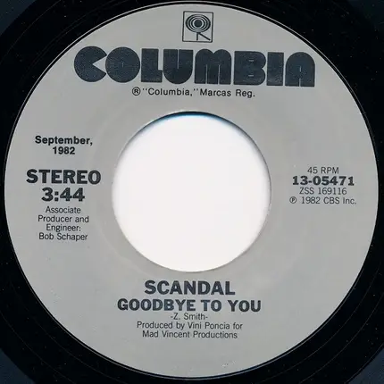 Scandal - Goodbye To You / Love's Got A Line On You