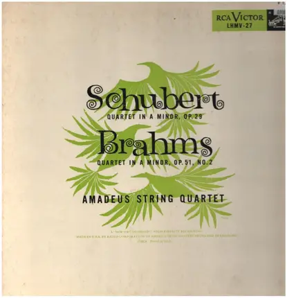 Schubert / Brahms / Amadeus String Quartet - Quartet In A Minor, Op. 29 / Quartet In A Minor, Op. 51, No. 2