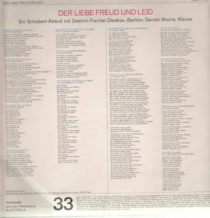 Schubert - Der Liebe Freud' und Leid,, Fischer-Dieskau
