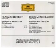CD - Schubert / Mendelssohn - Symphonie No.8 »Unvollendete = Unfinished = Inachevée« / Symphonie No.4 »Italienische = Italian = Italienne«
