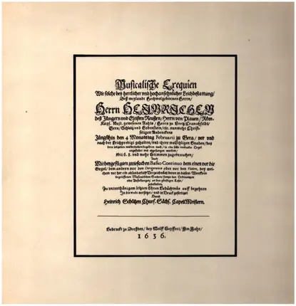 Schütz - Musikalische Exequien