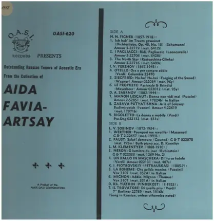 Schumann / Verdi / Puccini a.o. - Outstanding Russian Tenors of Acoustic Era