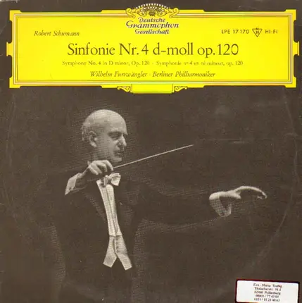 Schumann - Furtwängler, Berliner Philh. - Sinfonie Nr.4 d-moll op. 120