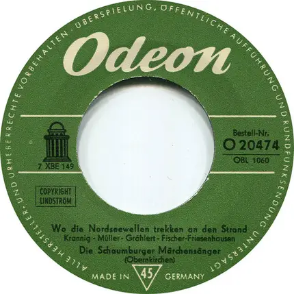 Schaumburger Märchensänger - Wo De Nordseewellen Trekken An Den Strand / Am Brunnen Vor Dem Tore