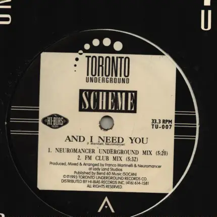Scheme - And I Need You