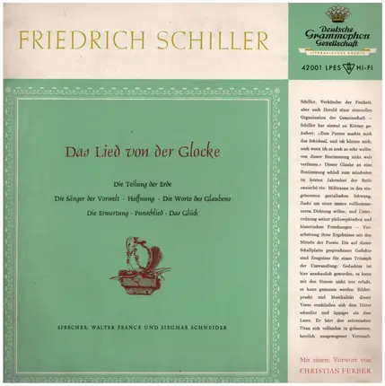 Schiller / Walter Franck / Siegmar Schneider - Das Lied Von Der Glocke