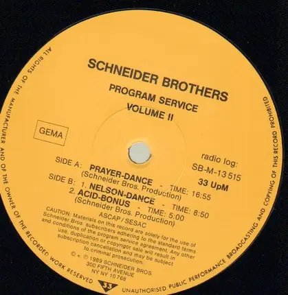 Schneider Brothers - Program Service Volume 2