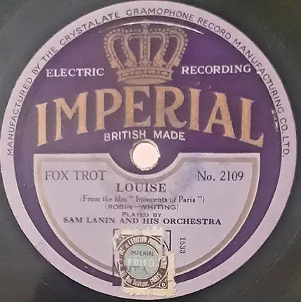 Sam Lanin & His Orchestra - Louise / Big City Blues