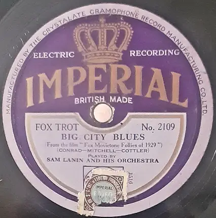 Sam Lanin & His Orchestra - Louise / Big City Blues