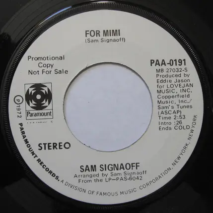 Sam Signaoff - It's A Long Way To Heaven / For Mimi