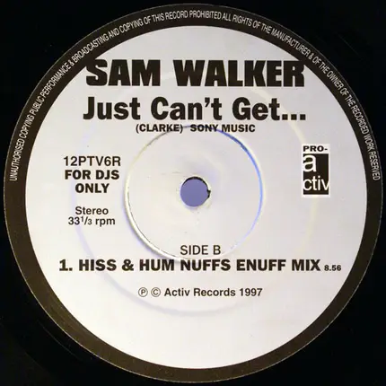 Sam Walker - Just Can't Get...