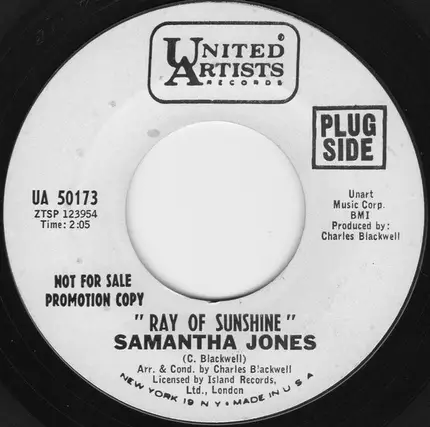 Samantha Jones - Ray Of Sunshine / How Do You Say Goodbye