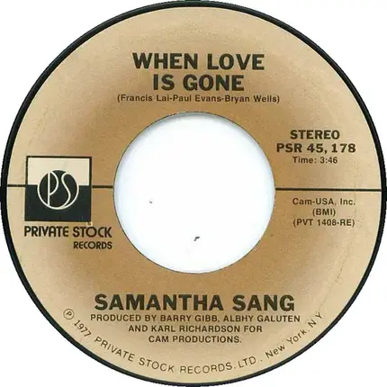 Samantha Sang - Emotion / When Love Is Gone