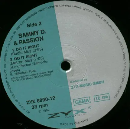 Sammy D. & Passion - Do It Right