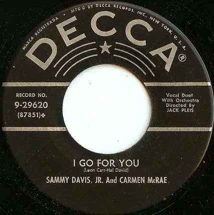 Sammy Davis Jr. And Carmen McRae - I Go For You / A Fine Romance