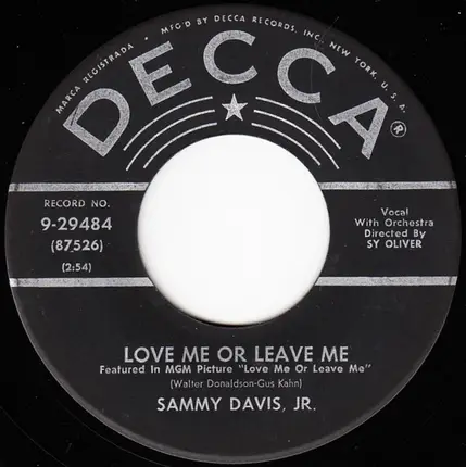 Sammy Davis Jr. - Something's Gotta Give / Love Me Or Leave Me