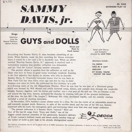 Sammy Davis Jr. - Sings Selection From Guys And Dolls